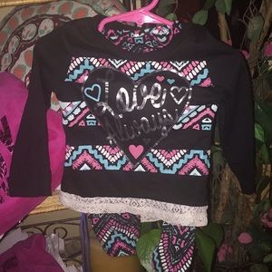 Nice 2- Pc Black w/ lace Toddler Set